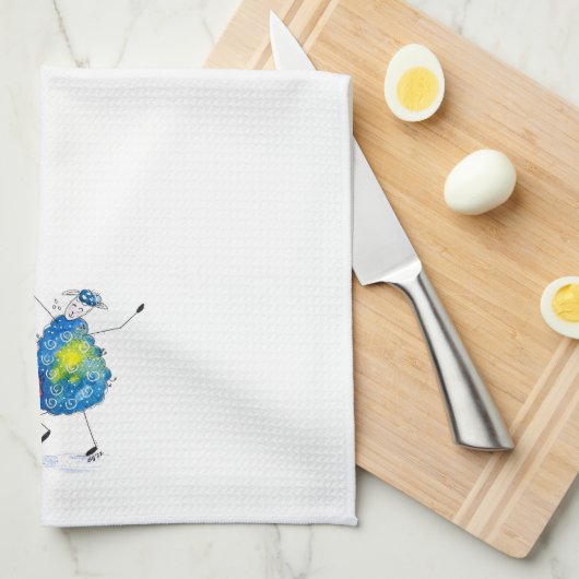 Whimsical Dansende Sheep Theedoek (Quarter Fold)