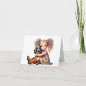 Whimsical Dapple Dachshund Kaart (Voorkant)