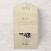  Whimsical Dark Alice in Wonderland Wedding All In One Uitnodiging (Buitenkant)