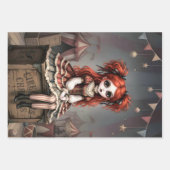 Whimsical Dark Circus Doll Inpakpapier Vel (Voorkant 3)