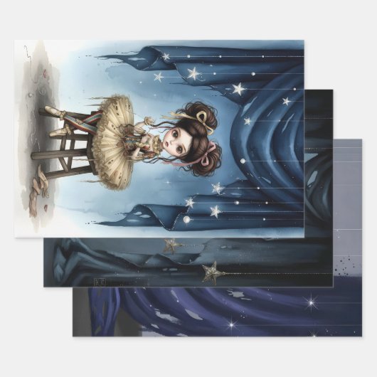 Whimsical Dark Circus Doll Inpakpapier Vel (Set)