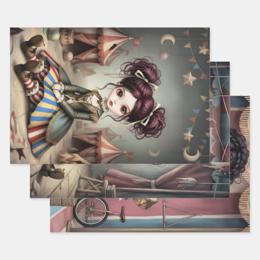 Whimsical Dark Circus Doll Inpakpapier Vel (Set)