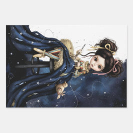 Whimsical Dark Circus Doll Inpakpapier Vel