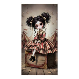 Whimsical Dark Circus Doll Perfect Poster