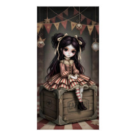 Whimsical Dark Circus Doll Perfect Poster