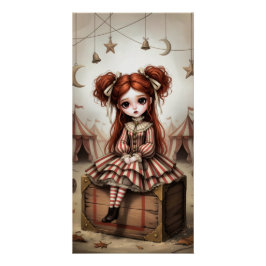Whimsical Dark Circus Doll Perfect Poster