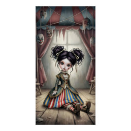 Whimsical Dark Circus Doll Perfect Poster