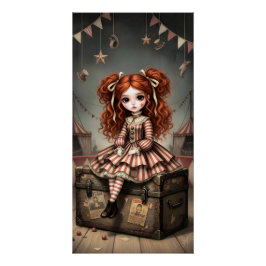 Whimsical Dark Circus Doll Perfect Poster
