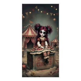 Whimsical Dark Circus Doll Perfect Poster