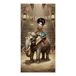 Whimsical Dark Circus Doll Perfect Poster