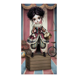 Whimsical Dark Circus Doll Perfect Poster