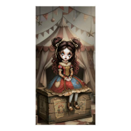 Whimsical Dark Circus Doll Perfect Poster
