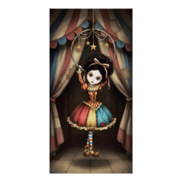 Whimsical Dark Circus Doll Perfect Poster