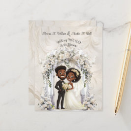 Whimsical Dark Skin Bruid Bruidegom Wedding Arch