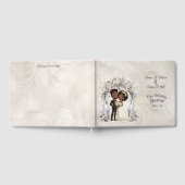 Whimsical Dark Skin Bruid Bruidegom Wedding Arch Gastenboek (Volledig)