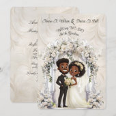 Whimsical Dark Skin Bruid Bruidegom Wedding Arch Kaart (Voorkant / Achterkant)