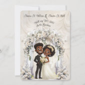 Whimsical Dark Skin Bruid Bruidegom Wedding Arch Kaart (Voorkant)