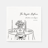 Whimsical De Nacht Voor De Rehearsal Dinner Tafel Servet (Voorkant)