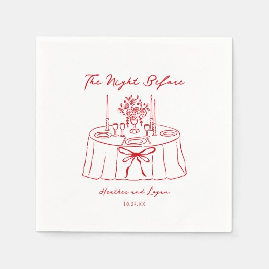 Whimsical De Nacht Voor Rode Oefenavond Dinner Servet (Voorkant)