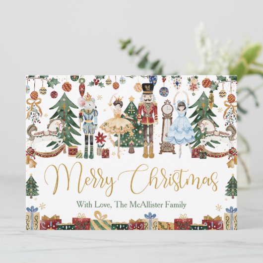 Whimsical De Notenkraker Kerst Ballet Groet Kaart (Staand voorkant)