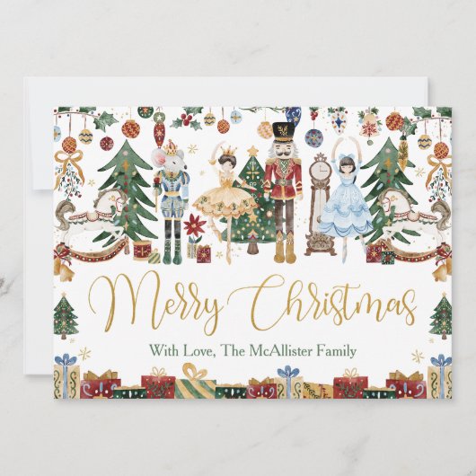 Whimsical De Notenkraker Kerst Ballet Groet Kaart (Voorkant)