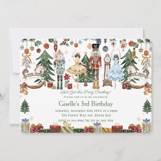 Whimsical De Notenkraker Kerst Ballet Verjaardag Kaart (Voorkant)