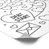 Whimsical Debt Payoff Valentijns's Heart Tracker Poster (Hoek)