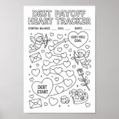 Whimsical Debt Payoff Valentijns's Heart Tracker Poster (Voorkant)