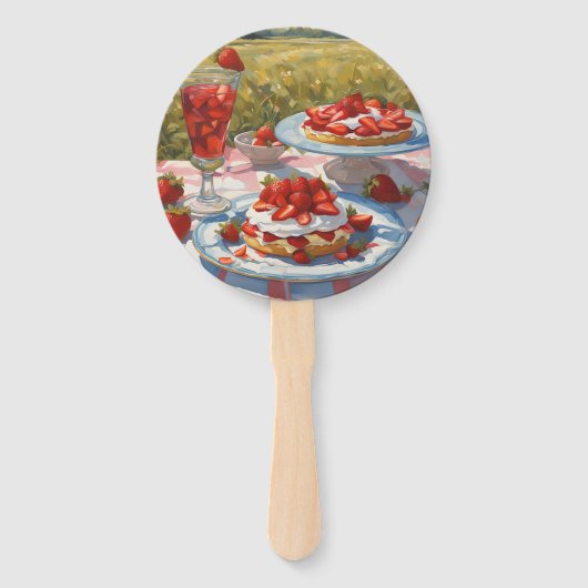 Whimsical decadent Strawberry Shortcake party Handwaaier (Achterkant)
