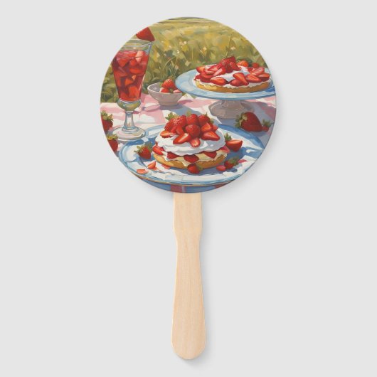 Whimsical decadent Strawberry Shortcake party Handwaaier (Voorkant)