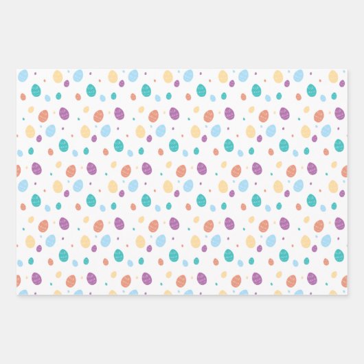 Whimsical Decorated Easter Egg Pattern Inpakpapier Vel (Voorkant 3)