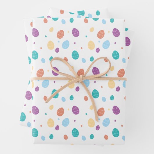 Whimsical Decorated Easter Egg Pattern Inpakpapier Vel (In situ)