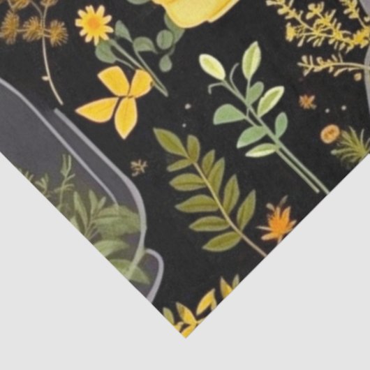 Whimsical Decoupage Tissue Papier Glas Terraria (Detail)