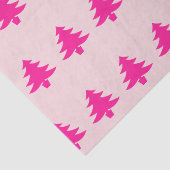 Whimsical Deep Pink kerstbomen Bord Roze Tissuepapier (Detail)