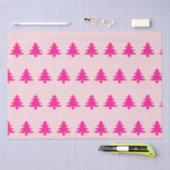 Whimsical Deep Pink kerstbomen Bord Roze Tissuepapier (Craft)