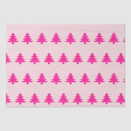 Whimsical Deep Pink kerstbomen Bord Roze Tissuepapier