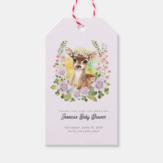 Whimsical Deer Baby shower Gift Labels Cadeaulabel (Voorkant)