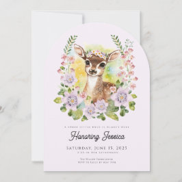 Whimsical Deer Baby shower Invitation Kaart