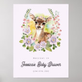 Whimsical Deer Baby shower Welkomstbord Poster (Voorkant)