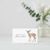 Whimsical Deer Childcare Business Card Visitekaartje (Staand voorkant)