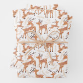 Whimsical Deer Delight: Fawn-geïnspireerd Inpakpapier Vel (In situ)