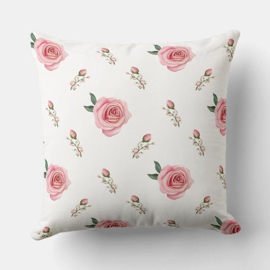 Whimsical Deer en Rozen Accent Pillow Kussen (Achterkant)