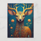 Whimsical Deer Fantasy Art Briefkaart (Voorkant)