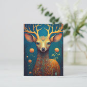 Whimsical Deer Fantasy Art Briefkaart (Staand voorkant)