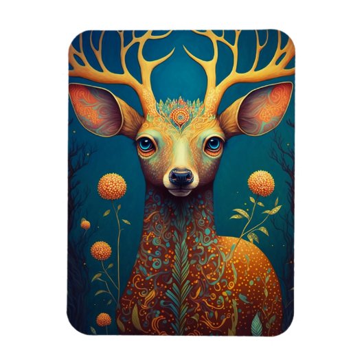 Whimsical Deer Fantasy Art Magneet (Verticaal)