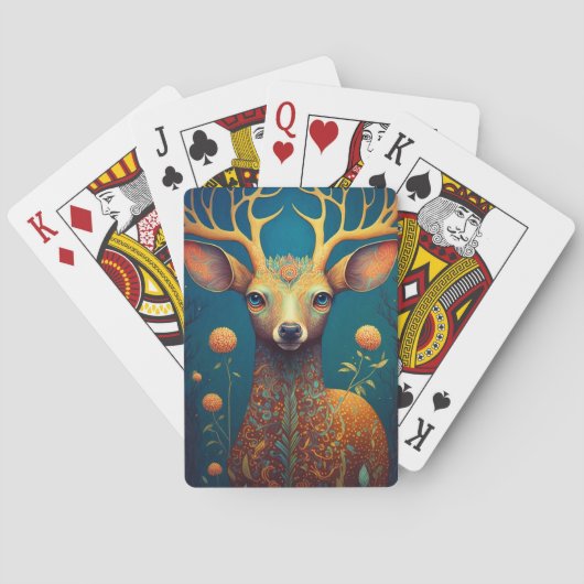 Whimsical Deer Fantasy Art Pokerkaarten (Achterkant)