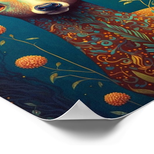 Whimsical Deer Fantasy Art Poster (Hoek)