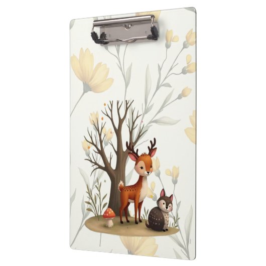Whimsical Deer & Hedgehog Clipboard  Klembord (Links)