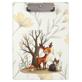 Whimsical Deer & Hedgehog Clipboard Klembord