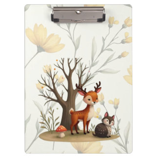 Whimsical Deer & Hedgehog Clipboard Klembord